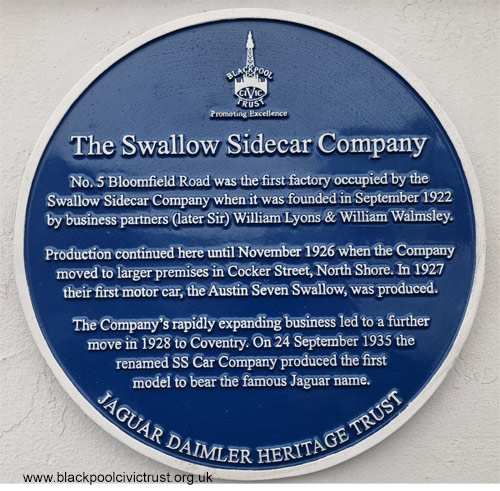 Blackpool Blue Plaques, Swallow Sidecars, The Armfield Club 10th January 2023