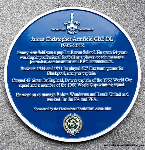 Jimmy Armfield CBE DL, blue plaque