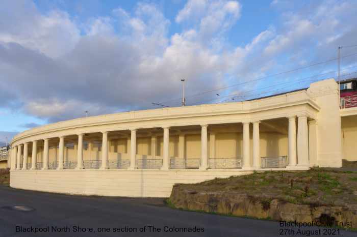 Historic England, ‘Seaside Gems of Blackpool’. Grade 2 national listing.   The Colonnades, North Shore