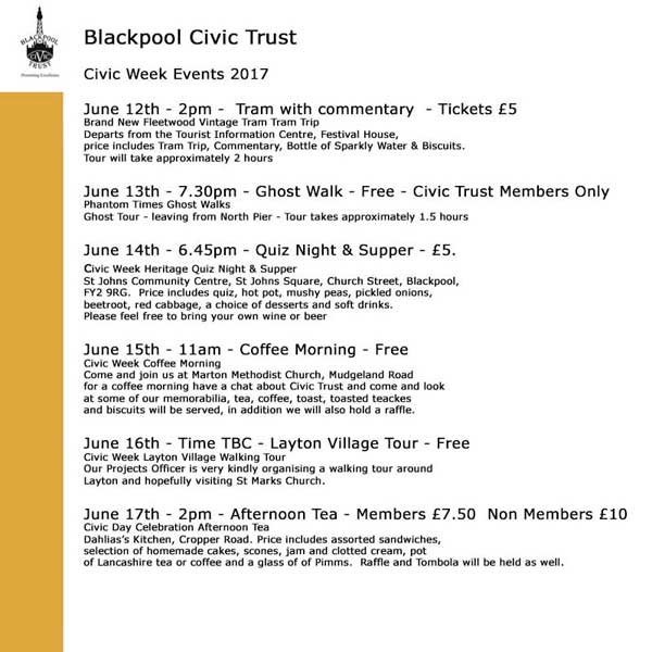 Blackpool Civic Week Events 2017
