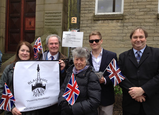 Blackpool Civic Trust members who joined the Lancashire community walk watched by the Queen.