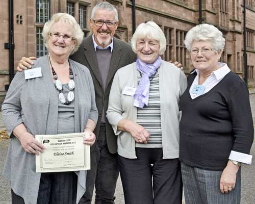 Civic Voice Awards and AGM October 2012 Elaine, Betty, Jean with Griff Rhys Jones