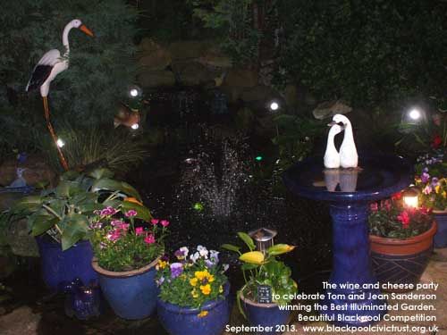 Tom and Jean Sanderson won the Best Illuminated Garden at the Beautiful Blackpool 2013 Competition