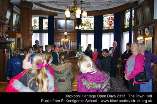 The pupils of St Kentigerns in the Town Hall