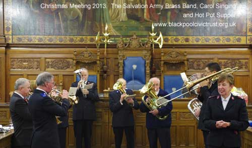 Blackpool Civic Trust Christmas 2013.  The Salvation Army Brass Band with Carol Singing