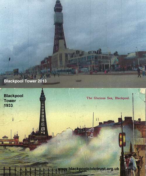 Blackpool Tower 1933 and 2013