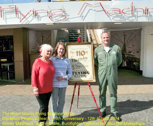 Blackpool Civic Trust attend the Hiram Maxim Flyng Machine 110th birthday at Blackpool Pleasure Beach