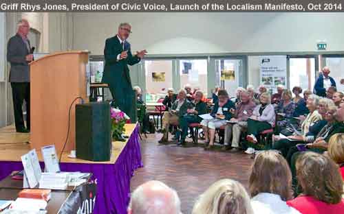 Griff Rhys Jones speaking at the launch of the Civic Voice manifesto Oct 2014