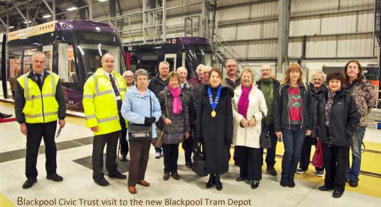 Blackpool Civic Trust Members visit the new tram depot
