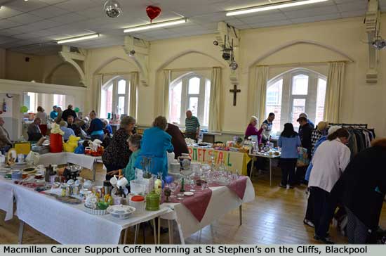 Macmillan Cancer Support Coffee Morning at St Stephen's on the Cliffs, Blackpool