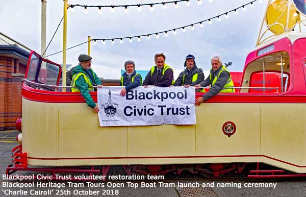 Blackpool Civic Trust volunteers wave the banner