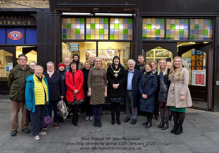 The group photo at the unveiling of the Blue Plaque for Jean Robinson first femail Mayor of Blackpool 1968-9