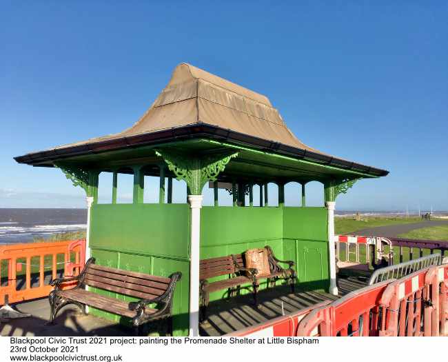 The project to paint the Promenade Shelter at Norkeed Road, Little Bispham progresses, 23rd October 2021
