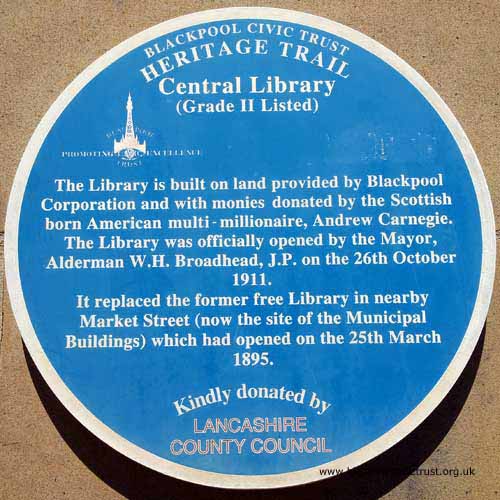 Blackpool Civic Trust, Blue Plaque
