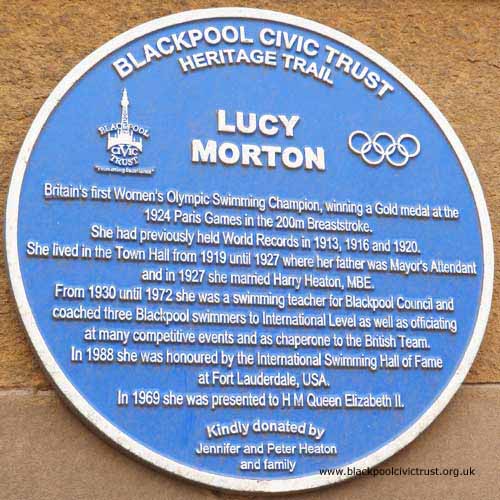 Lucy Morton Blue Plaque at Blackpool Town Hall