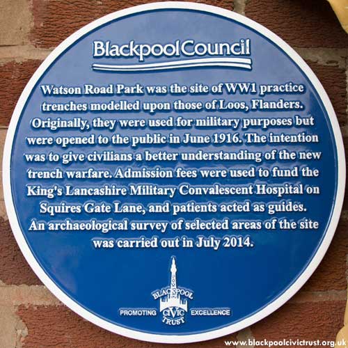 Watson Road Park Blue Plaque Blackpool